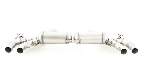 Remus Rear Silencer Left/Right with Integrated valves using the OE valve control system with 4 tail pipes Ã˜ 102 mm angled, straight cut, chromed - 8 Series F92 M8 441 kW S63B44B 2019-