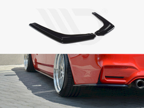 Maxton Design Gloss Black Rear Side Splitters V.1 BMW M3 F80 (2014-18)