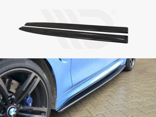 Maxton Design Gloss Black Side Skirts Diffusers BMW M4 F82 (2014-20)