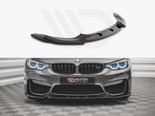 Maxton Design Gloss Black Front Splitter BMW M4 F82 (2014-)