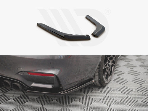 Maxton Design Gloss Black Rear Side Splitters V.1 BMW M4 F82 (2014-)