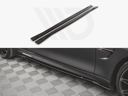 Maxton Design Gloss Black Side Skirts Diffusers BMW M4 F82 (2014-)