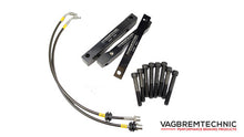 Load image into Gallery viewer, Vagbremtechnic Front Caliper Carrier Kit - Allows Fitment of Aston Martin DB9 or Reversed TTRS Calipers to OE 325mm or CSL 345mm discs - M3 E46
