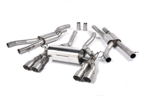 Milltek Cat-back - Race system. Titanium Tips - OE System requires cutting - F82/83 M4 Coupe/Convertible & M4 Competition Coupe (Non-OPF models only) - 2014 - 2018 - SSXBM997