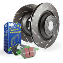 Load image into Gallery viewer, EBC BMW E81 E82 E87 E88 118i Greenstuff 2000 Series Front Sport Brake Pads &amp; USR Slotted Discs Kit - TRW Caliper
