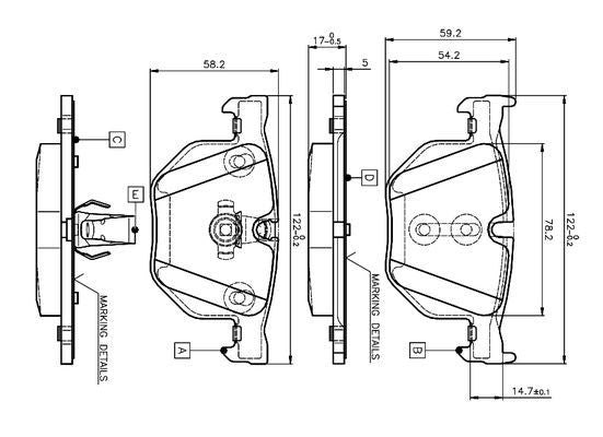 Bosch 0986Tb2207 Brake Pad Set Excl. Wear Warning Contact, With Accessories