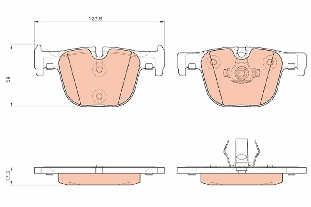 TRW Gdb1937 Brake Pad Set Prepared For Wear Indicator