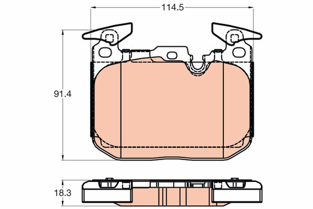 TRW Gdb2031 Brake Pad Set Prepared For Wear Indicator