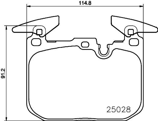 Hella 8DB 355 023-141 Brake Pad Set Prepared For Wear Indicator, With Counterweights