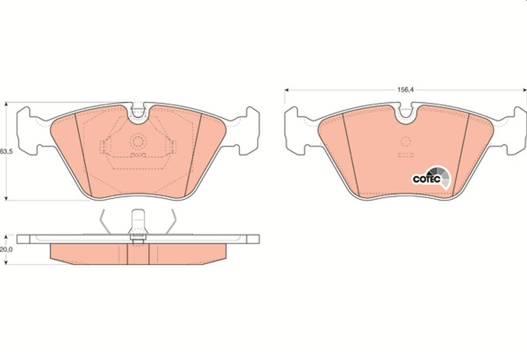 TRW Cotec Gdb916 Brake Pad Set Prepared For Wear Indicator