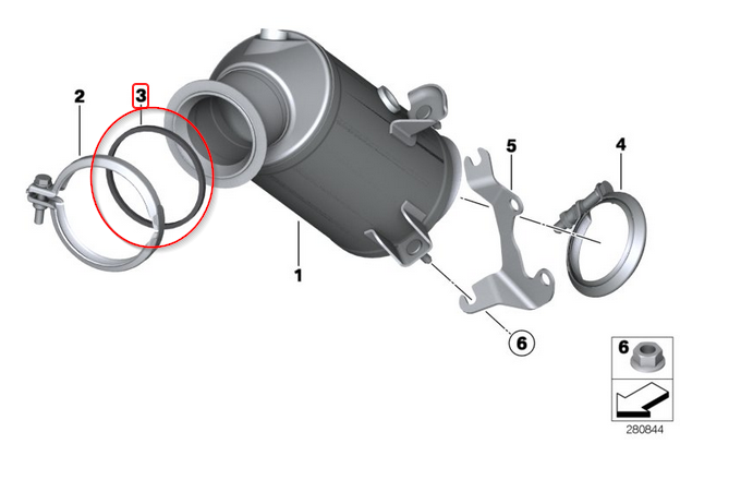 OEM BMW N55 Downpipe / Decat / Sport cat Gasket